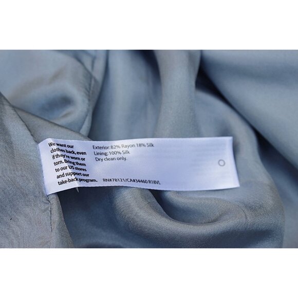 New w/Tags Eileen Fisher 3X Plus - Velvet Notch Collar Long Blazer, Light Blue - Picture 10 of 12